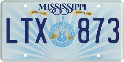 MS license plate LTX873