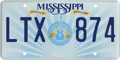 MS license plate LTX874