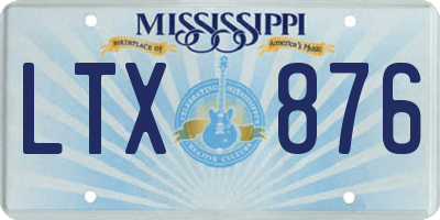 MS license plate LTX876