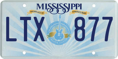 MS license plate LTX877