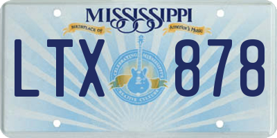 MS license plate LTX878