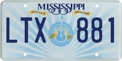 MS license plate LTX881