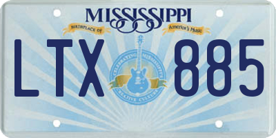 MS license plate LTX885