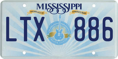 MS license plate LTX886