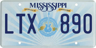 MS license plate LTX890