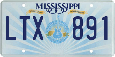 MS license plate LTX891