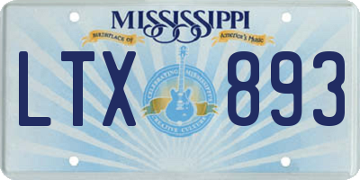 MS license plate LTX893
