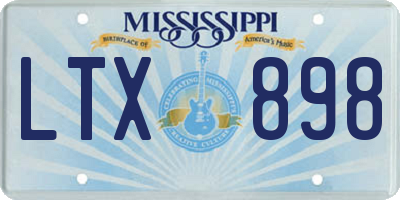 MS license plate LTX898