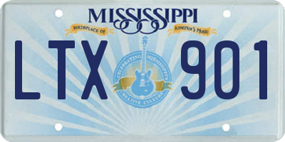 MS license plate LTX901