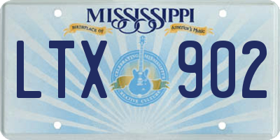 MS license plate LTX902