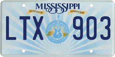 MS license plate LTX903