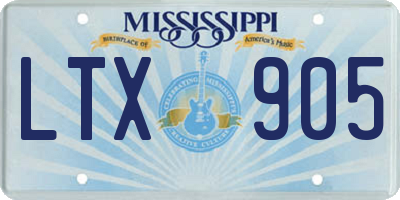 MS license plate LTX905