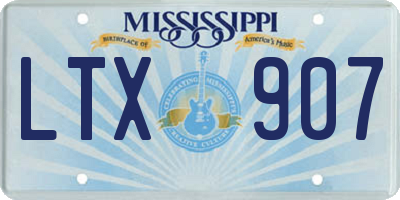 MS license plate LTX907