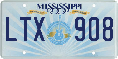 MS license plate LTX908
