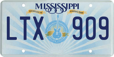 MS license plate LTX909