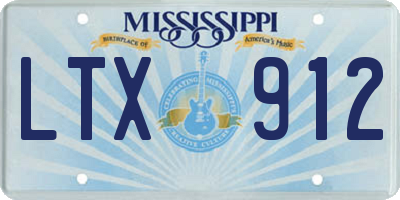 MS license plate LTX912