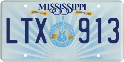 MS license plate LTX913