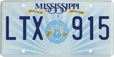MS license plate LTX915