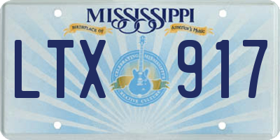 MS license plate LTX917