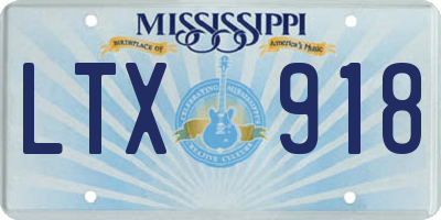 MS license plate LTX918