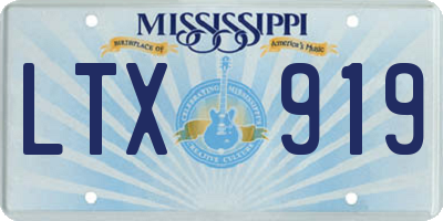 MS license plate LTX919