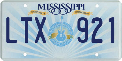 MS license plate LTX921