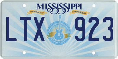 MS license plate LTX923