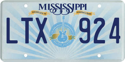 MS license plate LTX924