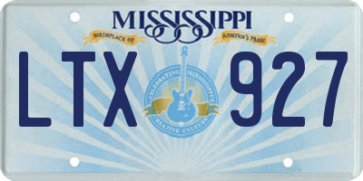 MS license plate LTX927