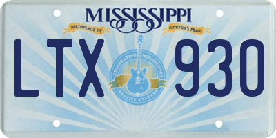 MS license plate LTX930