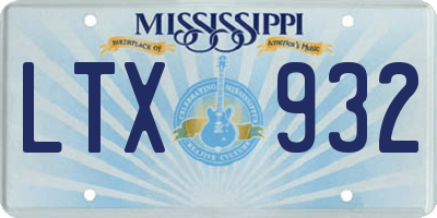 MS license plate LTX932