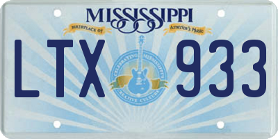 MS license plate LTX933