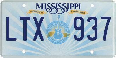 MS license plate LTX937