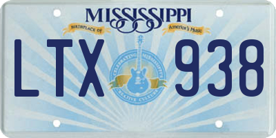 MS license plate LTX938