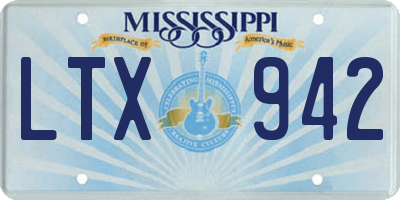 MS license plate LTX942