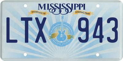 MS license plate LTX943