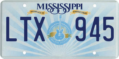 MS license plate LTX945