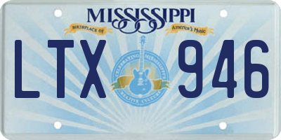 MS license plate LTX946