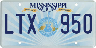MS license plate LTX950