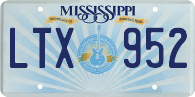 MS license plate LTX952