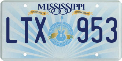 MS license plate LTX953