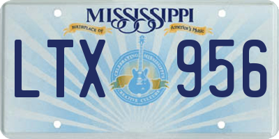 MS license plate LTX956