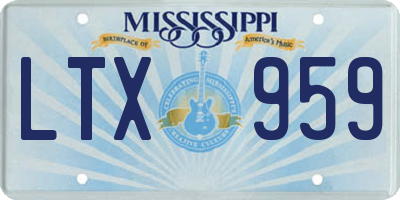 MS license plate LTX959