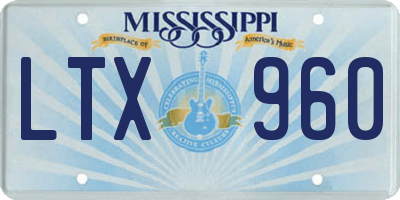 MS license plate LTX960
