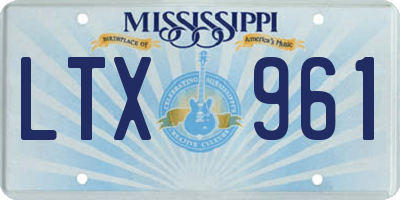 MS license plate LTX961