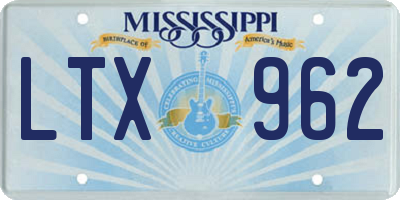MS license plate LTX962