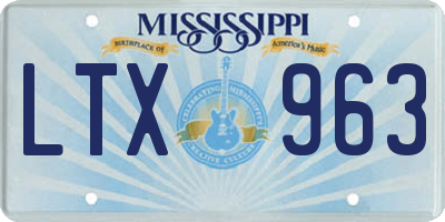 MS license plate LTX963