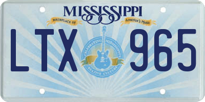MS license plate LTX965