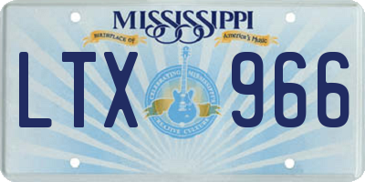 MS license plate LTX966