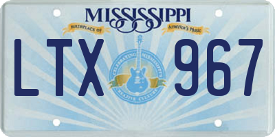 MS license plate LTX967